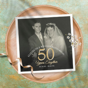 Any Year Together Wedding Anniversary Photo Napkin