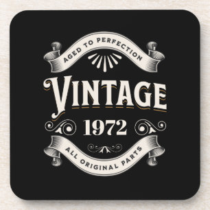 Any Year Vintage Birthday Beverage Coaster