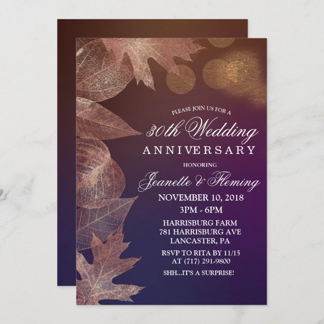 ANY YEAR - Wedding Anniversary Invitation (Front/Back)