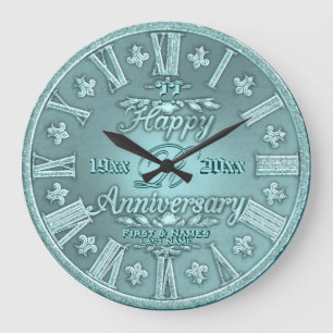 Any Year Wedding Anniversary Large Clock