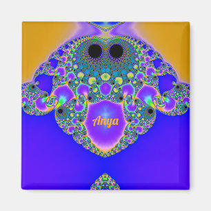 ANYA ~ Abstract Pattern ~ Blue Purple Yellow ~ Magnet