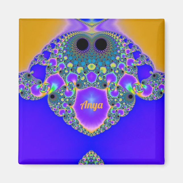 ANYA ~ Abstract Pattern ~ Blue Purple Yellow ~  Magnet (Front)