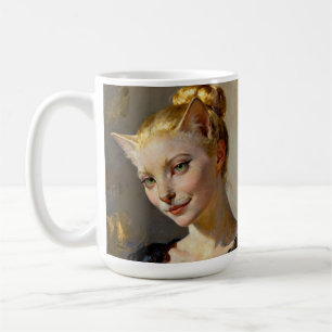 “Anya, Meticulously Content” – A Feminine Feline  Coffee Mug
