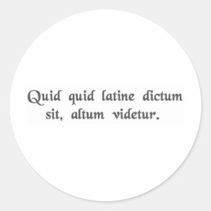 Anything said in Latin sounds profound. Classic Round Sticker