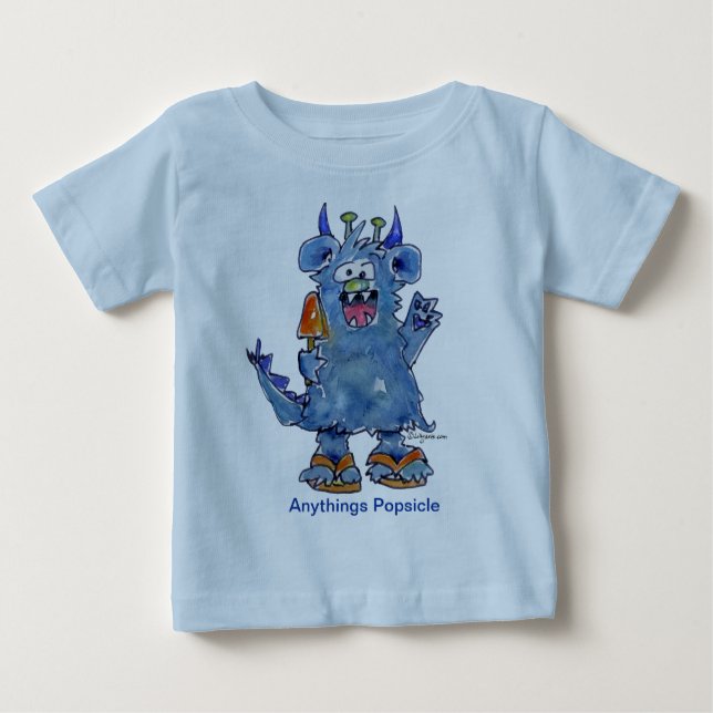 Anythings Popsicle Funny Monster Baby T Shirt (Front)