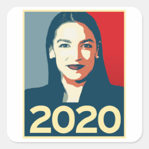 AOC 2020 Propaganda Square Sticker