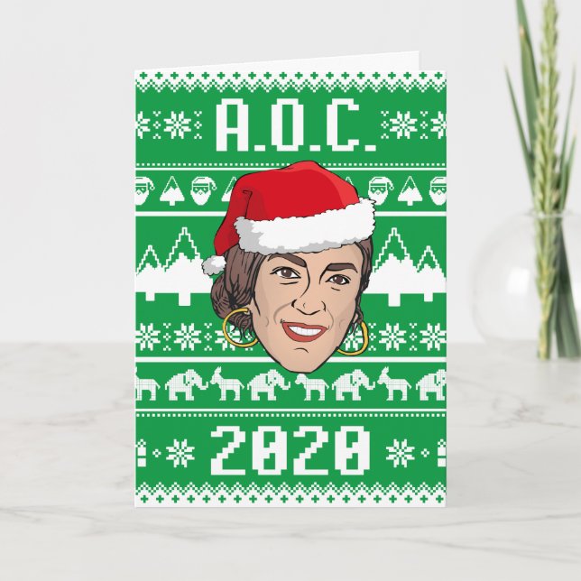 AOC 2020 Ugly Christmas Card (Front)