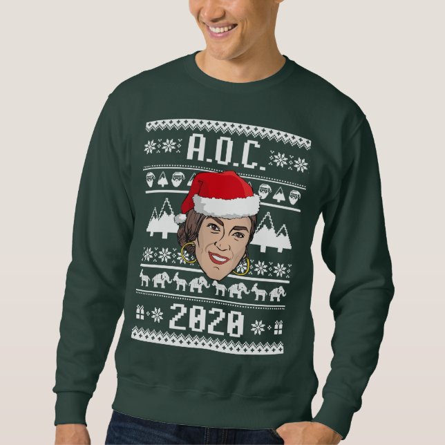 AOC 2020 Ugly Christmas Sweatshirt (Front)