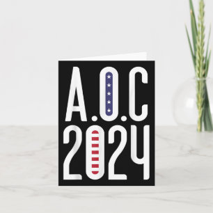 Aoc 2024 - Alexandria Ocasio-cortez American Flag Card