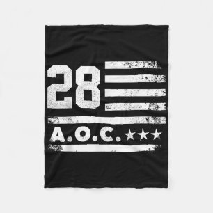 Aoc 2028 A.o.c. 2028 For President American Flag Fleece Blanket