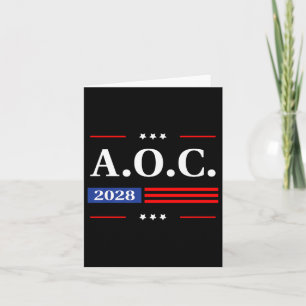 Aoc 2028 A.o.c. 2028 For President American Flag P Card