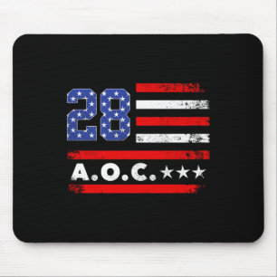 Aoc 2028 A.o.c. 2028 For President American Flag P Mouse Pad