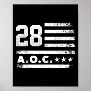 Aoc 2028 A.o.c. 2028 For President American Flag Poster