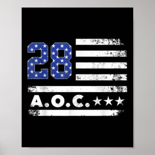 Aoc 2028 A.o.c. 2028 For President American Flag Poster