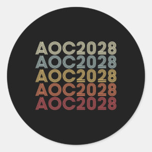 Aoc 2028 A.o.c. 2028 For President Aoc 28 Election Classic Round Sticker