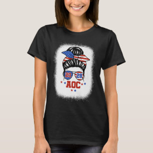Aoc 2028 A.o.c. 2028 For President Messy Bun Girl T-Shirt