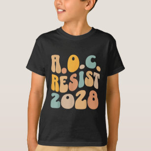 Aoc 2028 For President Resist Wavy Alexandria Ocas T-Shirt