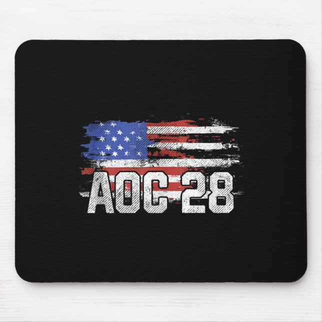 Aoc 2028 President Distressed Us Flag Tank Top  Mouse Pad (Front)