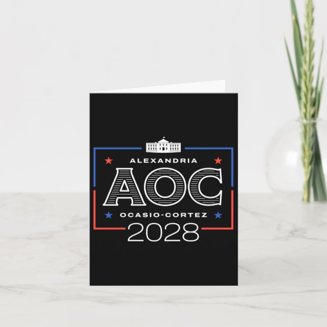 Aoc 2028 White House Long Sleeve  Card (Front)