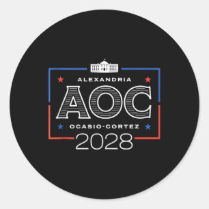 Aoc 2028 White House Tank Top Classic Round Sticker