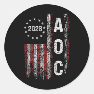 Aoc Alexandria Ocasio Cortez 2028 For President El Classic Round Sticker