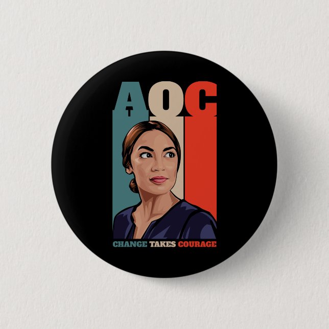 Aoc Alexandria Ocasio-cortez First Female Presiden 6 Cm Round Badge (Front)