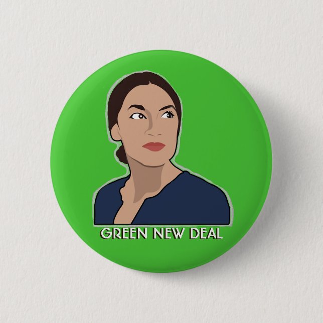 AOC: Green New Deal Button (Front)