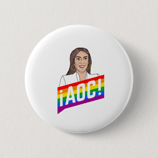 AOC LGBT PRIDE 6 CM ROUND BADGE (Front)