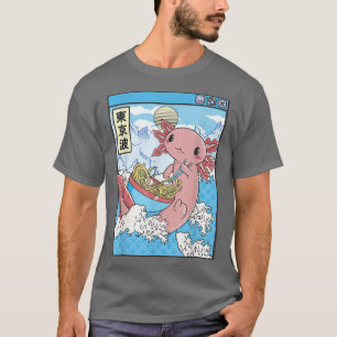 Aolotl Eating Ramen Japan Waves Anime Kawaii Vapou T-Shirt