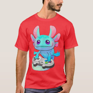 Aolotl Fish Playing Video Game Aolotl Lizard Gamer T-Shirt