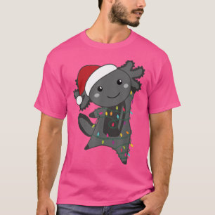 Aolotl Merry Christmas Fairy Lights Sweet Animals T-Shirt