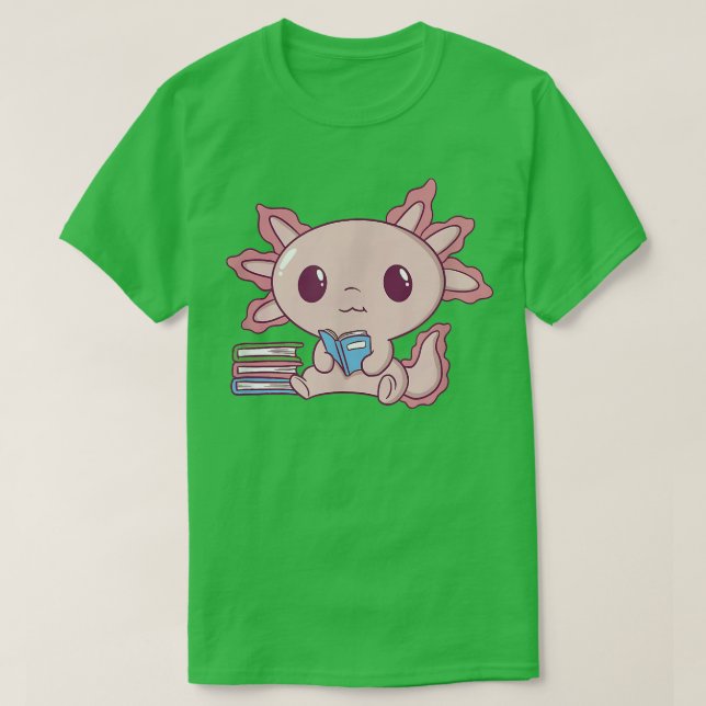 Aolotl Reading Book School Aolotls Kawaii Read Boo T-Shirt (Design Front)