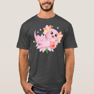 Aolotl Strawberry Milk Milkshake Floral Kawaii Aol T-Shirt