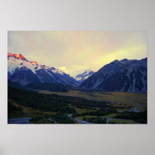Aoraki/Mount Cook, New Zealand, at Sunrise Poster