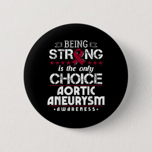 Aortic Aneurysm Gift Burgundy Ribbon _1 6 Cm Round Badge