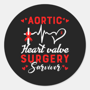 Aortic Heart Valve Surgery Survivor Heart Disease  Classic Round Sticker