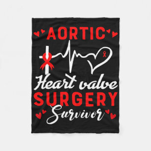 Aortic Heart Valve Surgery Survivor Heart Disease Fleece Blanket