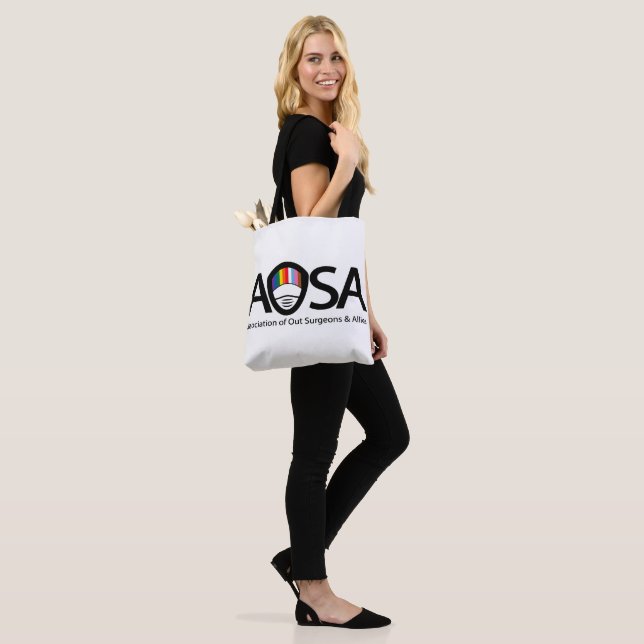 AOSA Tote (white, both side logo) (On Model)
