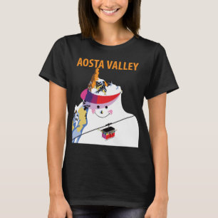 Aosta Valley Italy Winter Retro Travel T-Shirt