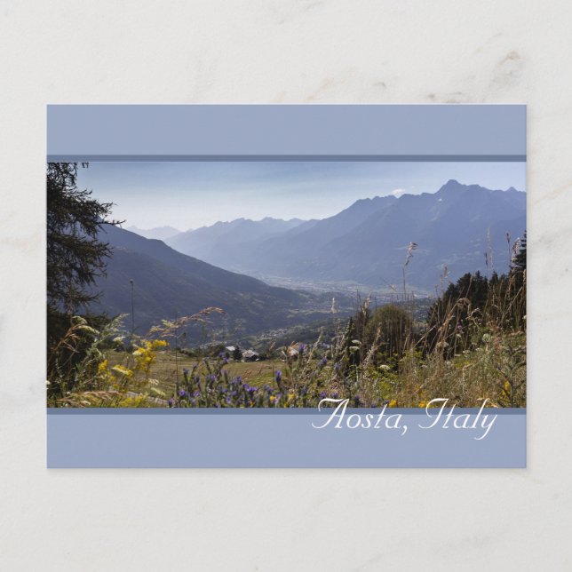 Aosta Valley Mountain View, Italy Postcard (Front)