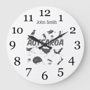 Aotearoa birds NZ Large Clock