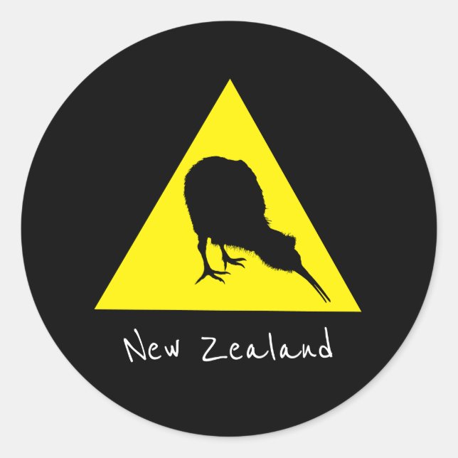 Aotearoa & Kiwi Bird, Nocturnal New Zealand travel Classic Round Sticker (Front)