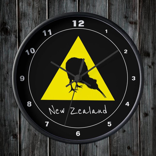 Aotearoa & Kiwi Bird, Nocturnal New Zealand travel Round Clock (Creator Uploaded)