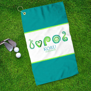 Aotearoa Koru Traditional Island Style Green Golf Towel