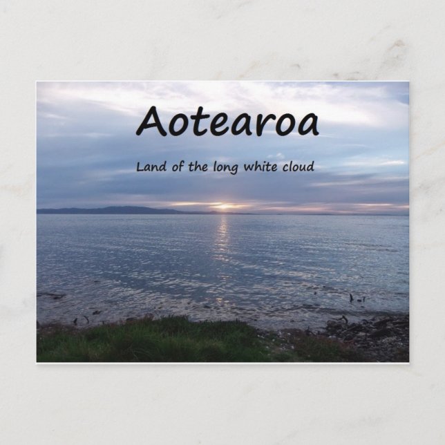 Aotearoa Land of the Long White Cloud Postcard (Front)