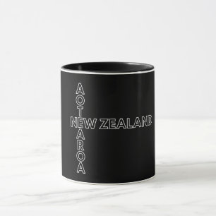 Aotearoa New Zealand, Black and White NZ Pattern Mug