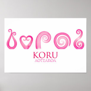 Aotearoa New Zealand Koru - pink Poster