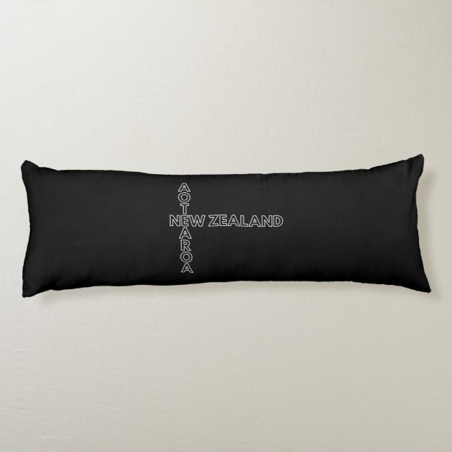 Aotearoa New Zealand, NZ Kiwi Crossword Design  Body Cushion (Back)