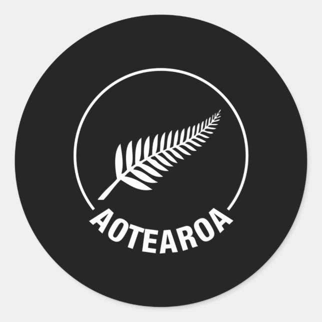 Aotearoa New Zealand Silver Fern Kiwi Maori Nz Spo Classic Round Sticker (Front)