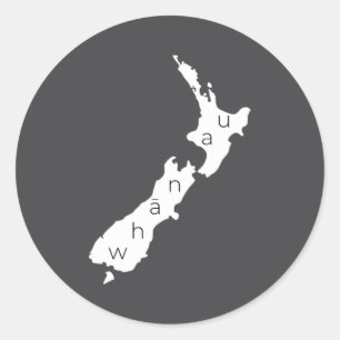 Aotearoa New Zealand With Kiwi Whanau Maori Classic Round Sticker